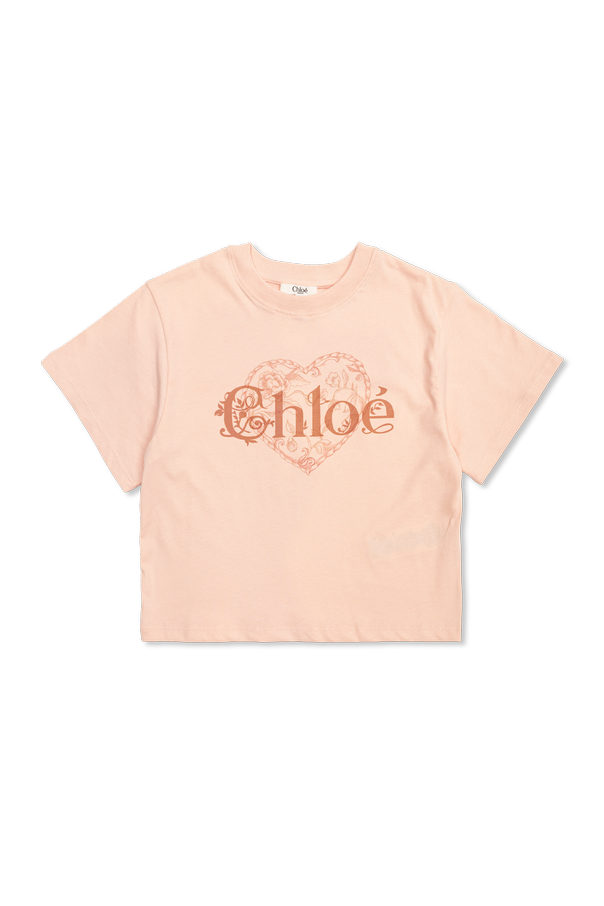 T-shirt with printed logo od Chloé Kids