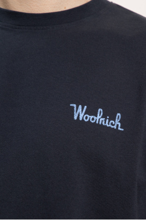 Woolrich Muscle Fit Short Sleeve Colour Block Slogan Print T-Shirt black
