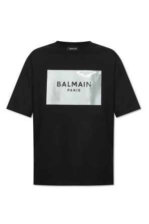 balmain logo button leather mini dress item