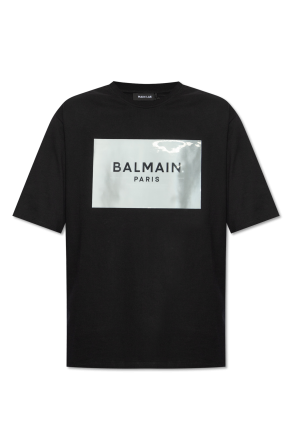 BALMAIN CROPPED SWEATSHIRT WITH LOGO