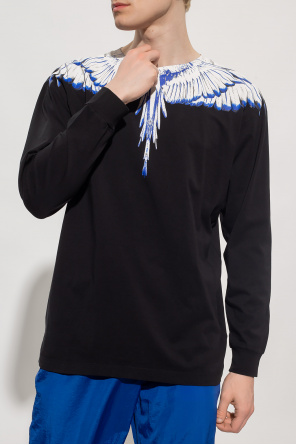Marcelo Burlon Long-sleeved t-shirt Tailored fit Mockneck Draped collar Visible stitching