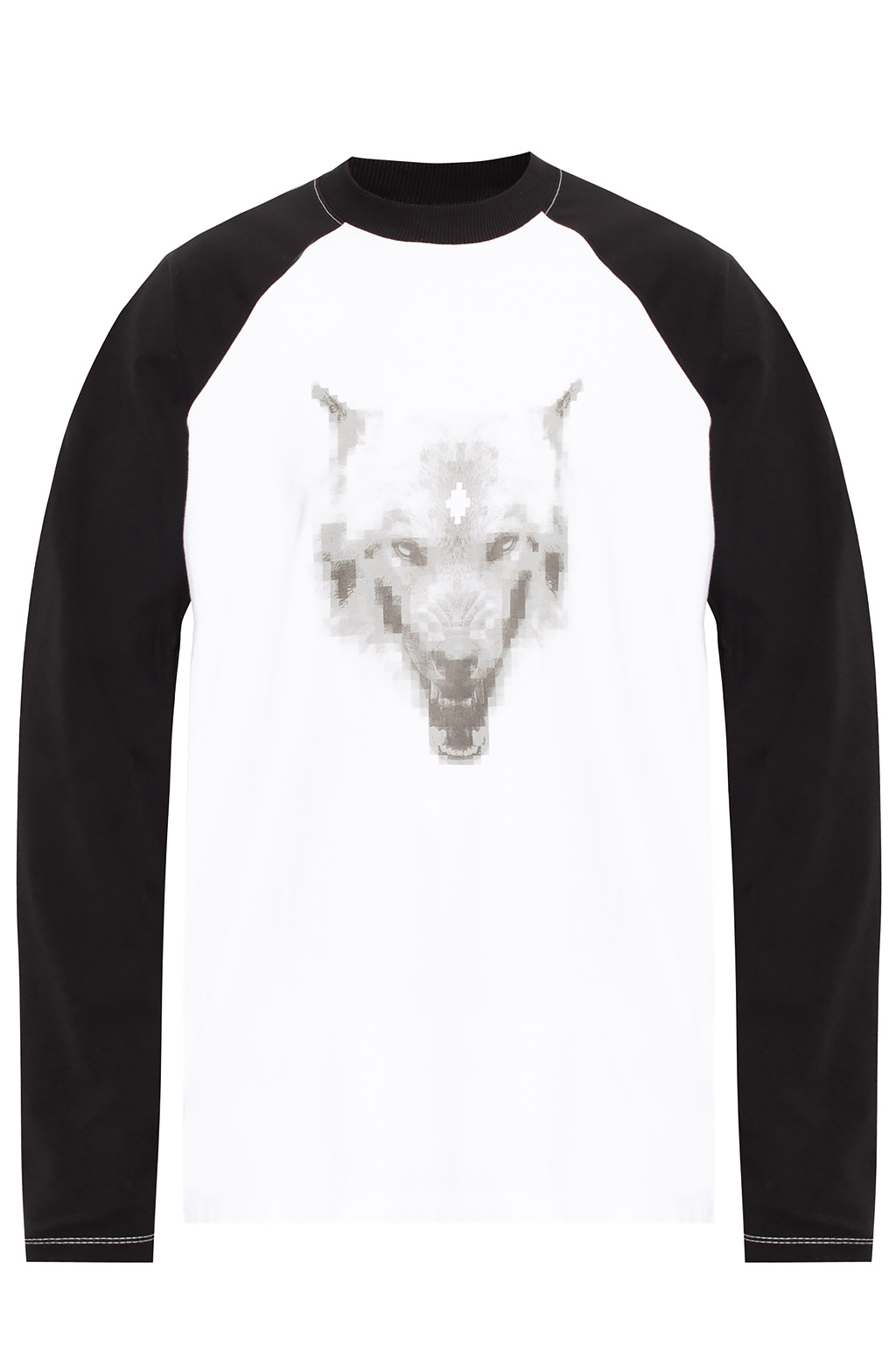 Marcelo Burlon Black crewneck T-shirt from featuring a raised logo appliqué in black