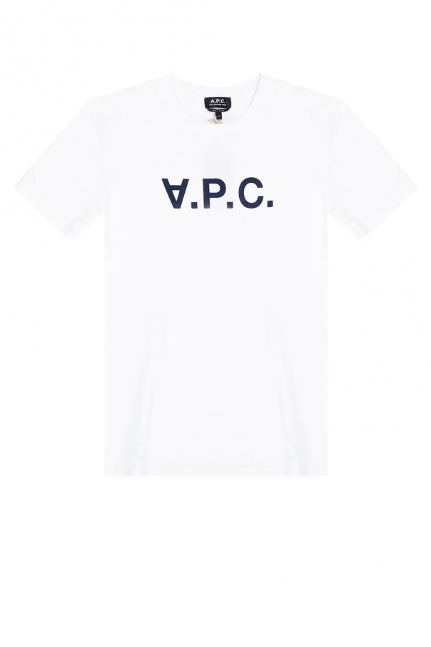 A.P.C. Kickers Krympet vintagestribet T-shirt med lange ærmer og logo foran