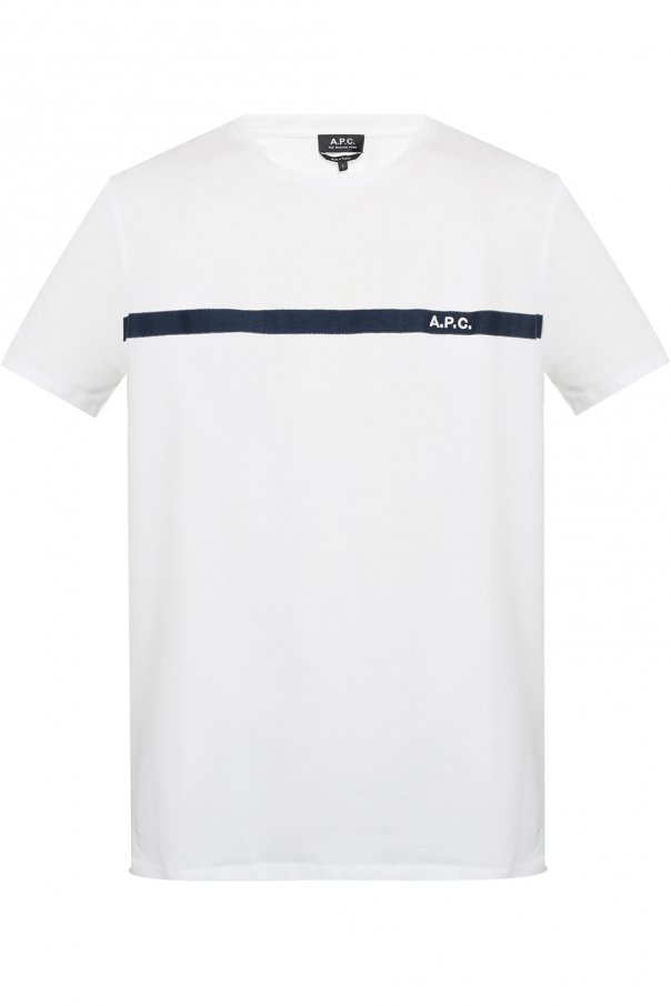 A.P.C. T-shirt with logo stripe
