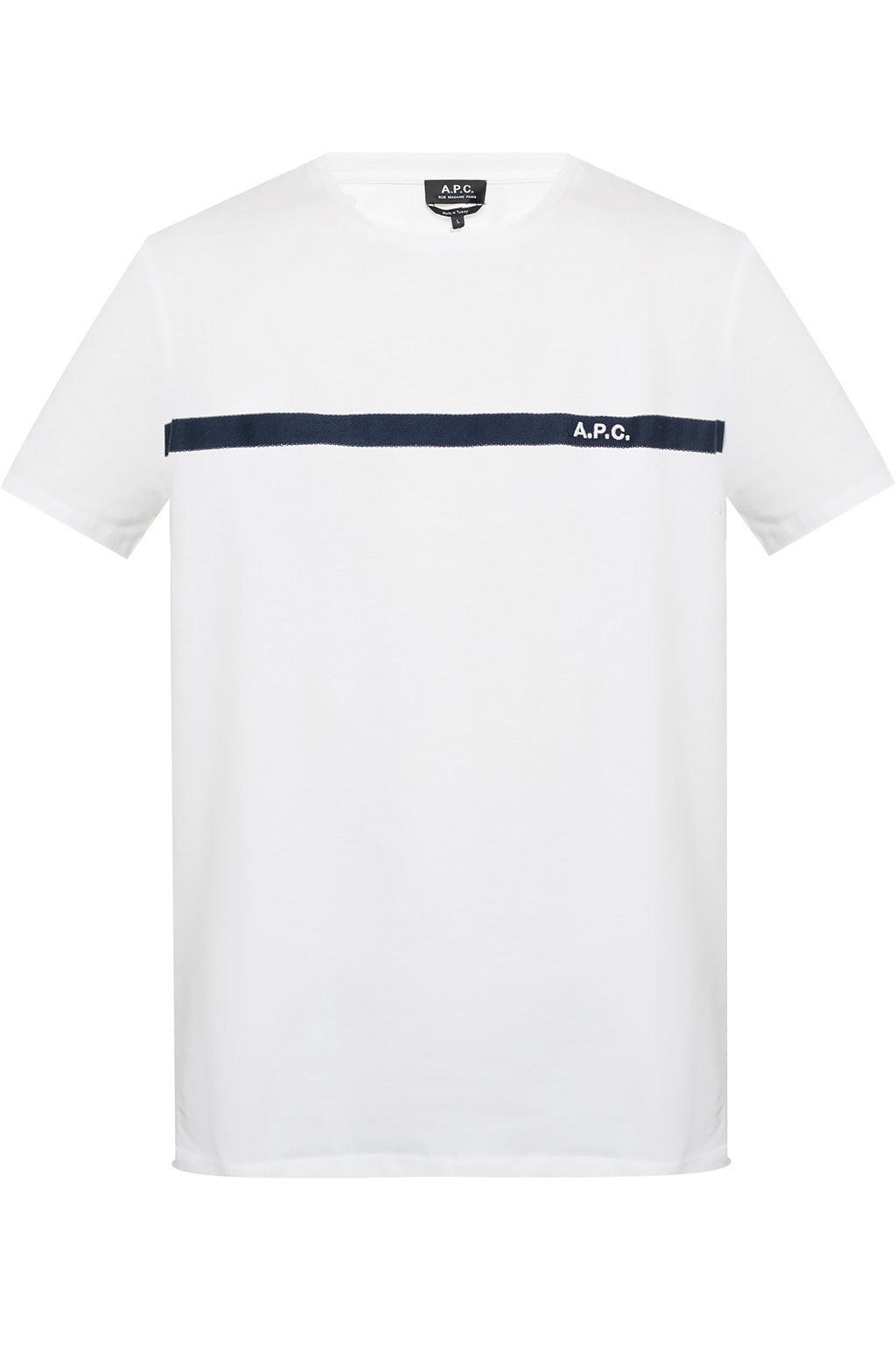 A.P.C. T-shirt Navy with logo stripe