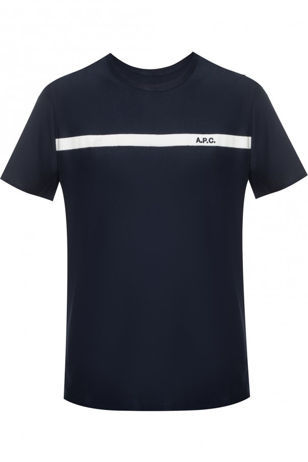 A.P.C. T-shirt with logo stripe