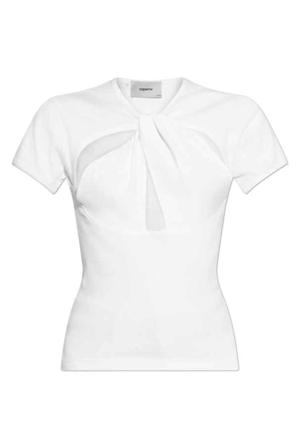 T-shirt with decorative cut-outs od Coperni
