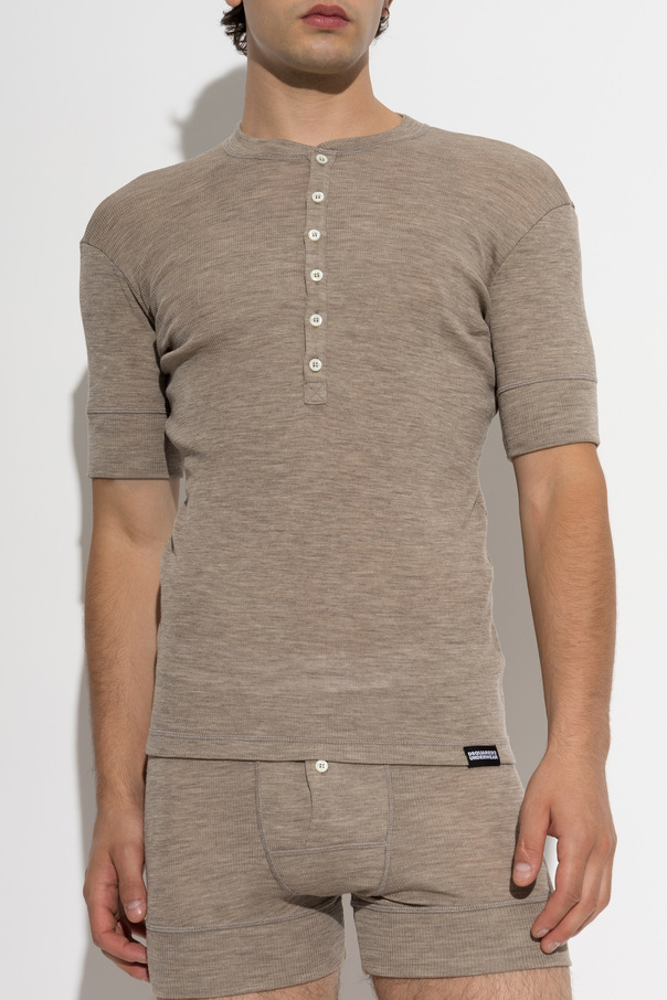 Dsquared2 Wełniany t-shirt bieliźniany