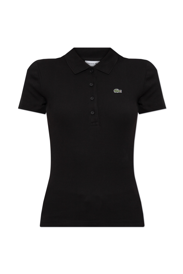 Ribbed polo with logo patch od Lacoste