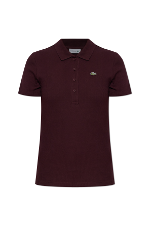 Polo acanalado con parche de logo