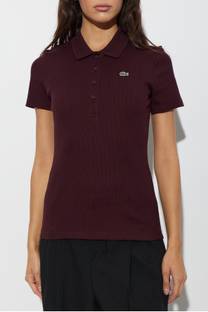Lacoste Polo acanalado con parche de logo