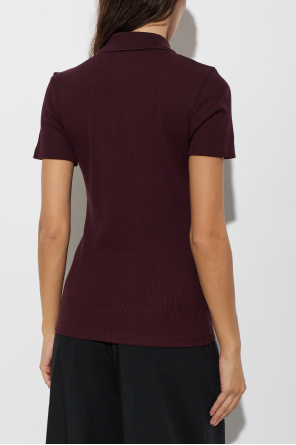 Lacoste Polo acanalado con parche de logo