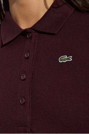 Lacoste Polo acanalado con parche de logo