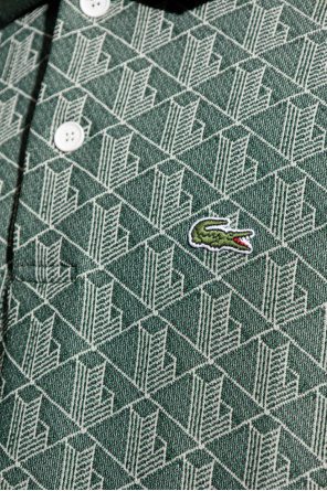 Lacoste Polo verde a maniche lunghe con logo di