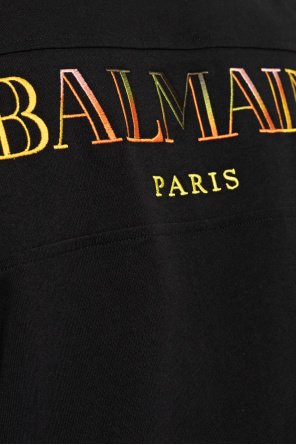 Balmain T-shirt z kolorowo wyszytym logo