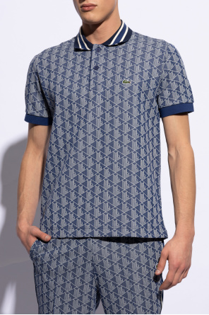 Lacoste TEEN logo-print panelled polo shirt