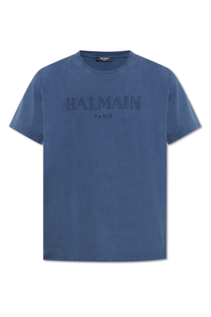 T-shirt with embroidered logo od Balmain