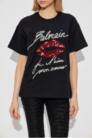 Balmain T-shirt with shimmering appliqués