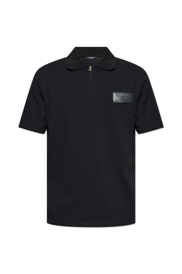 Cotton polo with patch od Balmain