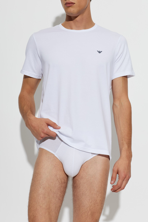 Emporio Armani White Crew Neck Undershirt Two-Pack by Emporio Armani