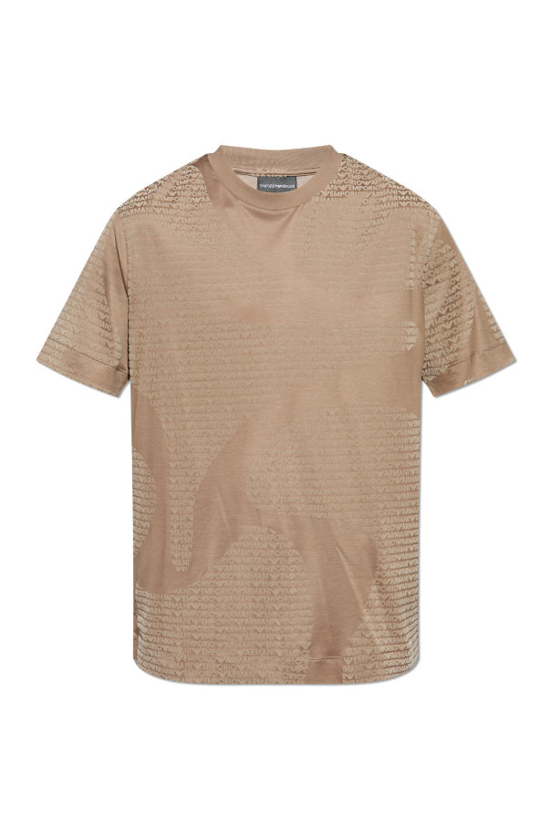 T-shirt with a monogram and velvety finish, zdjęcie 1 T-shirt with a monogram and velvety finish od Emporio Armani