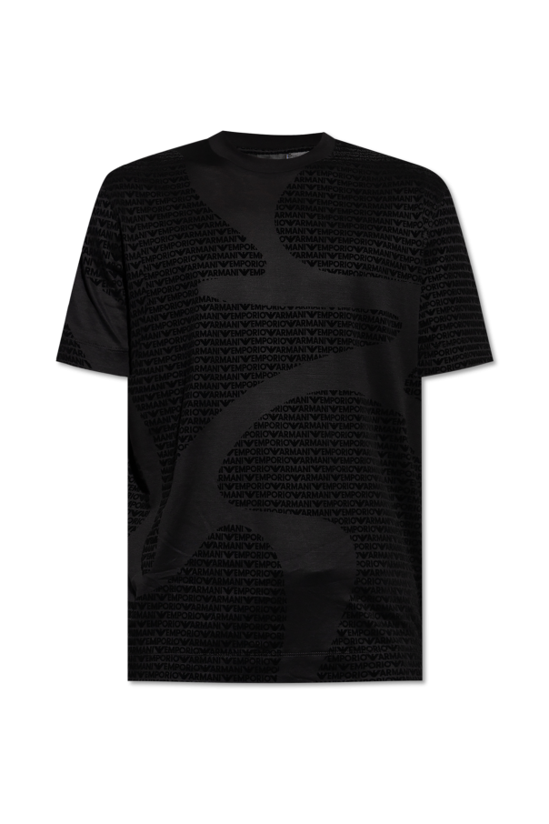 T-shirt with a monogram and velvety finish, zdjęcie 1 T-shirt with a monogram and velvety finish od Emporio Armani