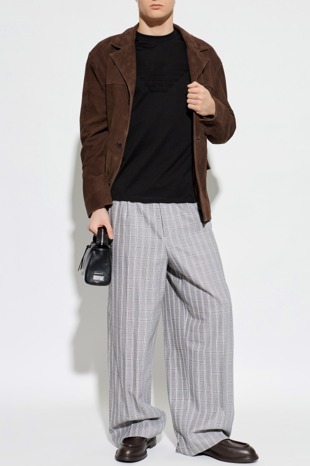 Emporio Armani T-shirt with a logo and a velvet finish