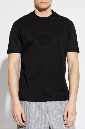 Emporio Armani T-shirt with a logo and a velvet finish