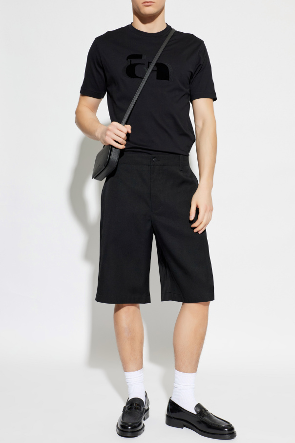 Emporio Armani T-shirt with a logo and a velvet finish