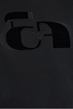 Emporio Armani T-shirt with a logo and a velvet finish