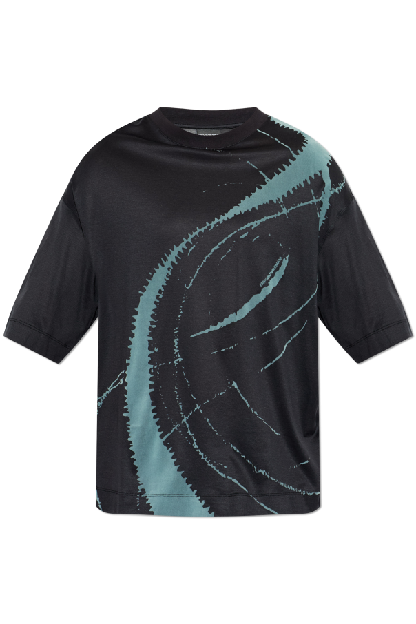 T-shirt with a velvet-finish print od Emporio Armani