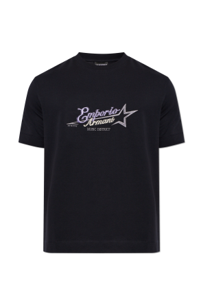 T-shirt with embroidered logo od Emporio Armani