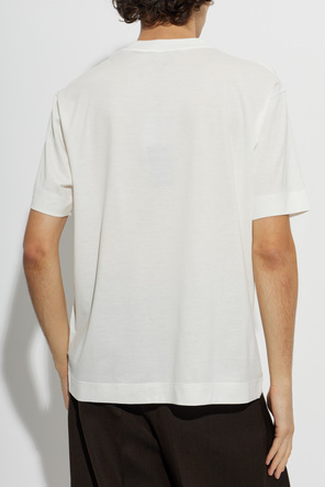 Emporio Armani T-shirt z logo o aksamitnym wykończeniu