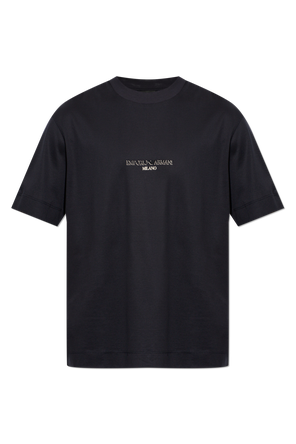T-shirt with a raised logo