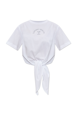 Camiseta con lazo decorativo en la parte delantera