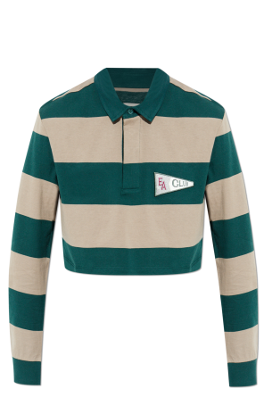 Cropped polo with patch