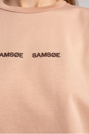 Samsøe Samsøe contrast-panel polo shirt Orange