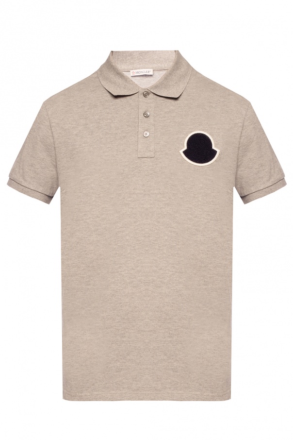 moncler logo patch polo