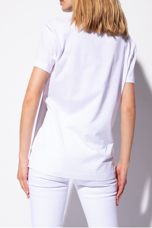 Dolce & Gabbana Doppelreihiges Leinensakko Weiß T-shirt z logo