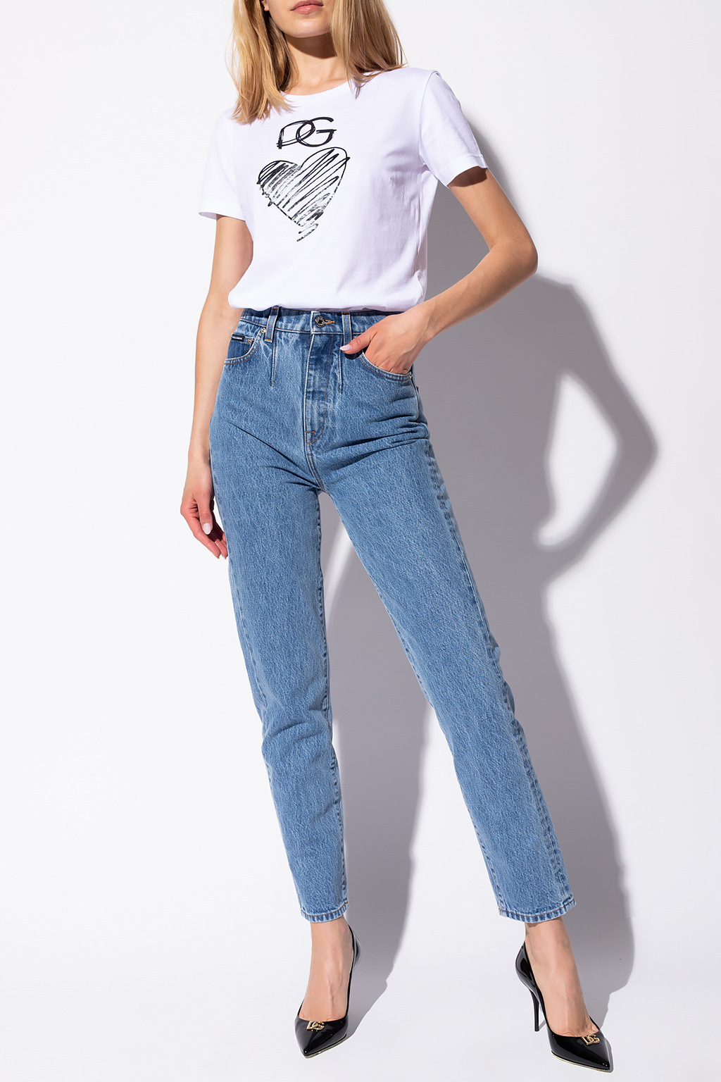 Bæredygtig Dolce & gabbana Jeans 738078 Logo T-shirt