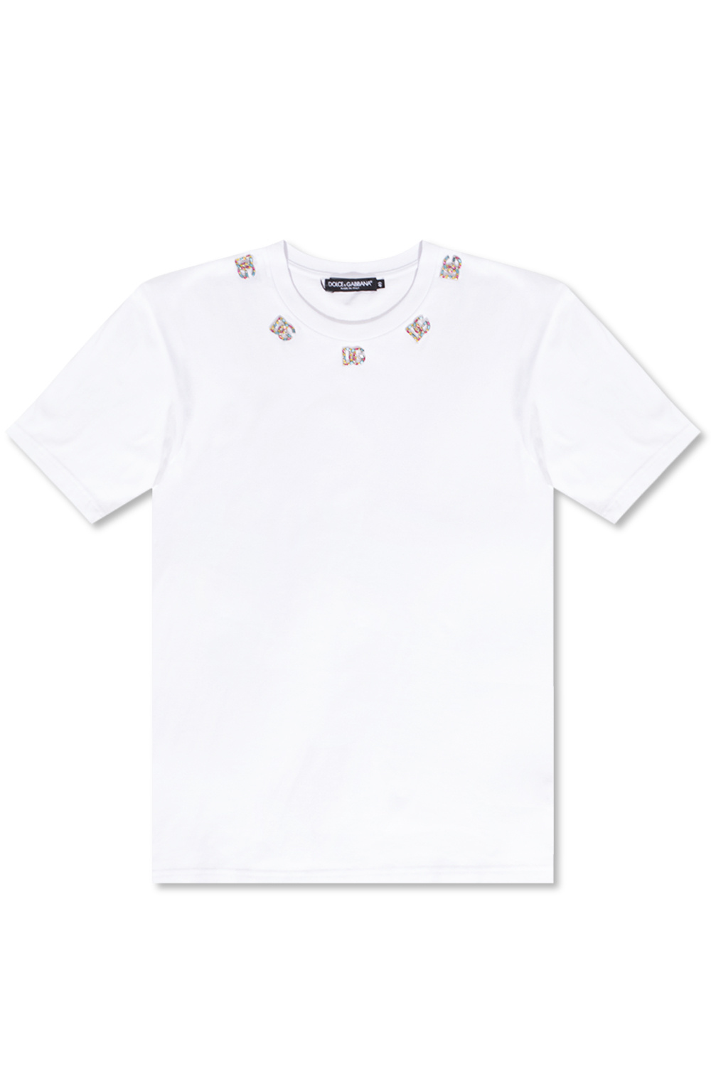 Dolce & Gabbana Kids Portofino metallic-paneled low-top trainers Dolce & Gabbana Printed '90s' T-shirt