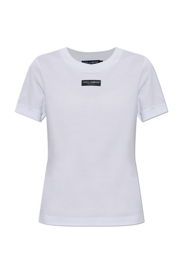 Cotton t-shirt with appliquéd logo od Dolce & Gabbana
