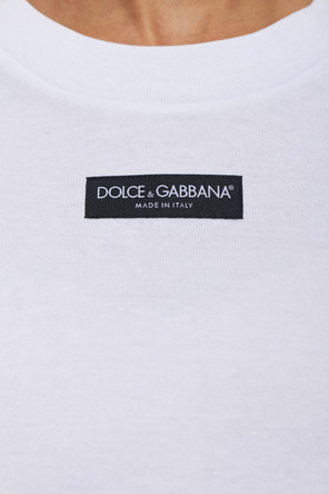 Dolce & Gabbana Bawełniany t-shirt z naszytym logo