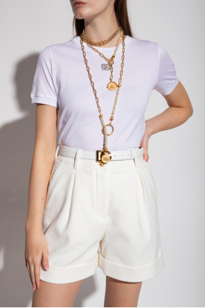 Dolce & Gabbana Hose mit hohem Bund T-shirt z aplikacją z logo
