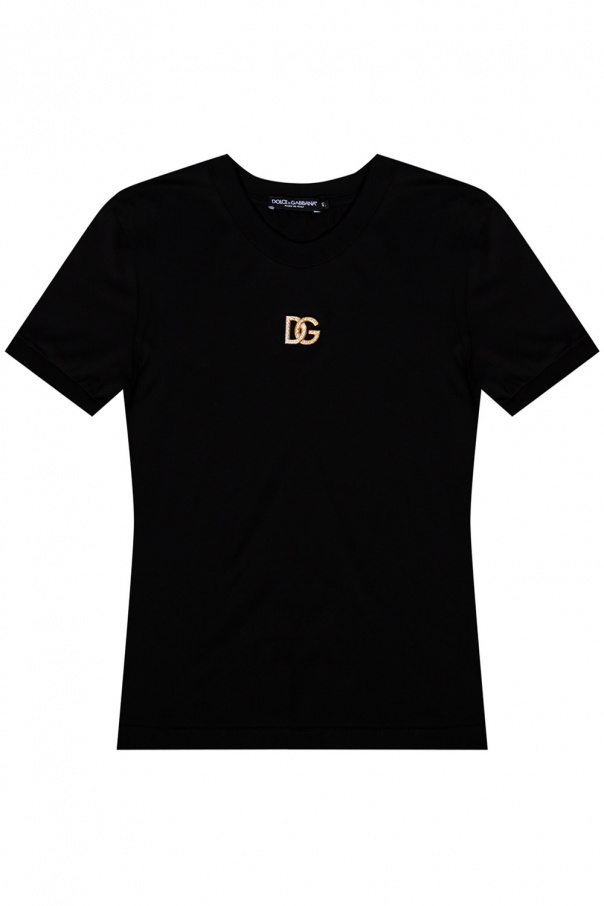 Dolce & Gabbana leopard-print wood tray Braun Appliquéd T-shirt