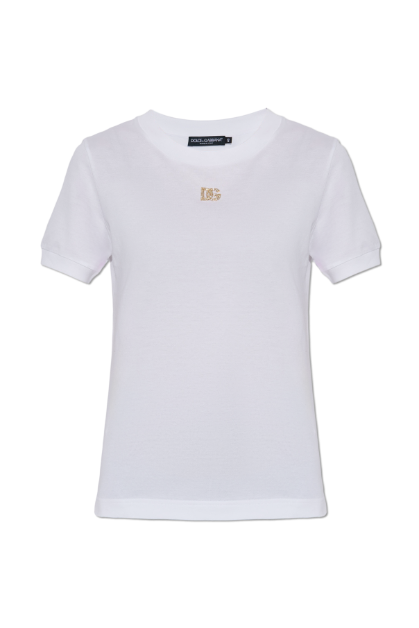 T-shirt with logo-shaped appliqué od Dolce & Gabbana