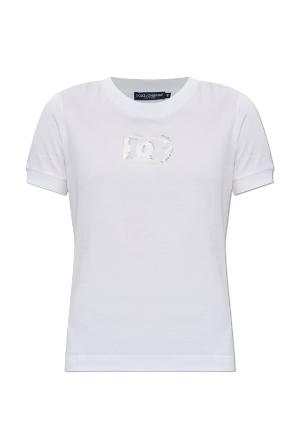 T-shirt with a shimmering logo od Dolce & Gabbana