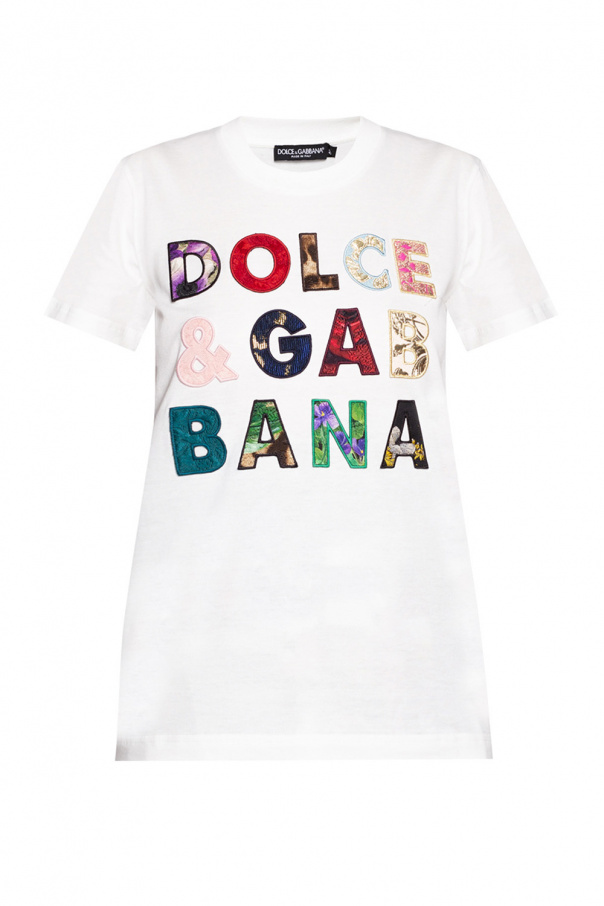 DOLCE & GABBANA SPODNIE TYPU CARGO T-shirt with logo