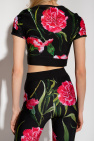 Dolce & Gabbana Kids logo-embossed modal-blend body Floral crop top