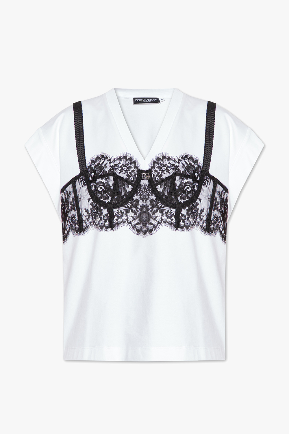 Dolce & Gabbana T-shirt with bralette details, Women's Clothing